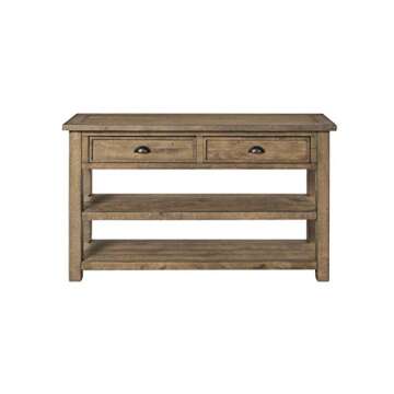 Martin Svensson Home Monterey Solid Wood Sofa Console Table - Reclaimed Natural Finish - Modern Farmhouse - Entryway Table with Two Spacious Drawers