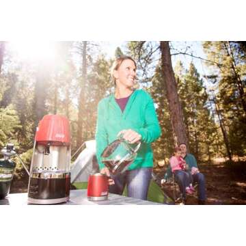 Coleman Propane QuikPot Coffee Maker with InstaStart Ignition, 4500 BTUs Power Brews 10 Cups in 18 Minutes; Perfect for Camping, Hunting, Tailgating & Outdoor Adventures