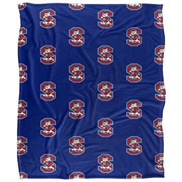 South Carolina State University Bulldogs Blanket, 50"x60", Logo Pattern, Silky Touch Super Soft Throw