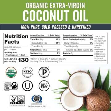 Organic Cold-Pressed Extra Virgin Coconut Oil 16 fl oz