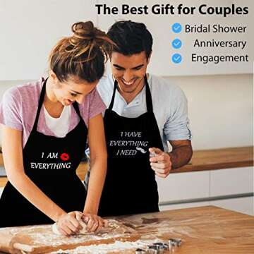 YIKA Couples Apron Set: Stylish Waterproof Aprons for Christmas Gifts (2 Pockets)