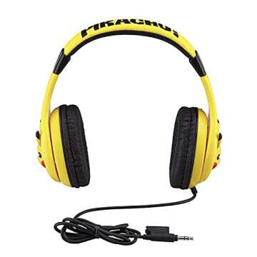 Pokemon Pikachu Wired Kids Headphones, Adjustable, Stereo Sound, 3.5Mm Jack, Tangle-Free, Volume Control