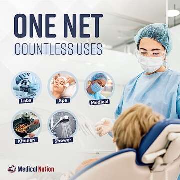 MEDICAL NATION 24" Hair Net, White Disposable Bouffant Caps |CASE OF 1000| Hairnets, Head Covers, Non-Woven, Non-Pleated for Medical, Labs, Nurse, Tattoo, Food Service, Hospital - Size 24" X-Large