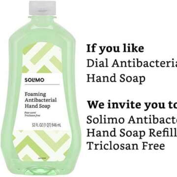 Solimo Foaming Antibacterial Soap Refill - Pear Scent, 32 Oz