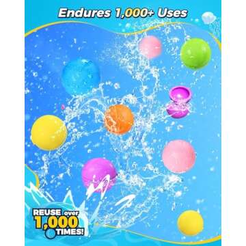 SOPPYCID Reusable Water Bomb balloons, Magnetic Refillable Water balls - Pool Toys for Boys and Girls, Beach Outdoor Activities Water Games Toy for kids Self Sealing Water Splash Ball (15Pack)