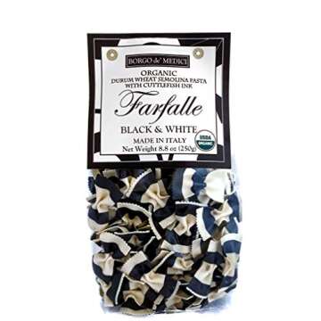 Borgo de Medici ORGANIC Black Squid Ink Bow Tie Pasta (8.8oz)