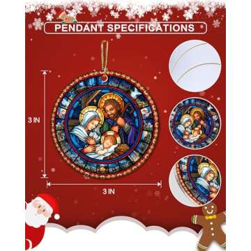 Nativity Ornaments for Christmas Tree - Christian Gifts