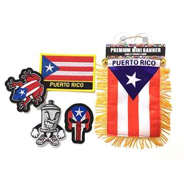 Puerto Rico Boricua Puerto Rican Pack You get The Puerto Rico car Flag Plus Patches Create Design Customize