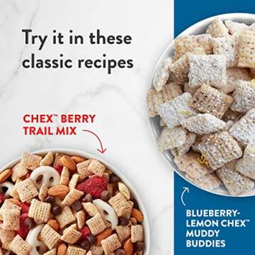 Blueberry Chex Cereal, Gluten Free Breakfast Cereal, Made with Whole Grain, 12 OZ