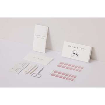 DANNI & TONI Semi Cured Gel Nail Polish Strips (Aglaia) Ombre Gel Nail Stickers Stick-on Nail Strips 28 Stickers