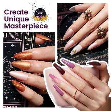 Beetles Cat Eye Gel Nail Polish Set, 6 Colors Purple Glitter Nude Sparkle Stunning Champagne Burgundy Gold lavender Magnetic Effect Nail U v Gel Polish Art Design Valentine's Day Gifts for Women