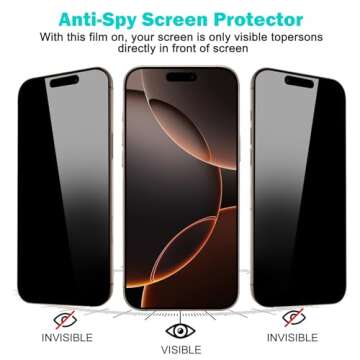 Privacy Screen & Camera Protector for iPhone 16 Pro