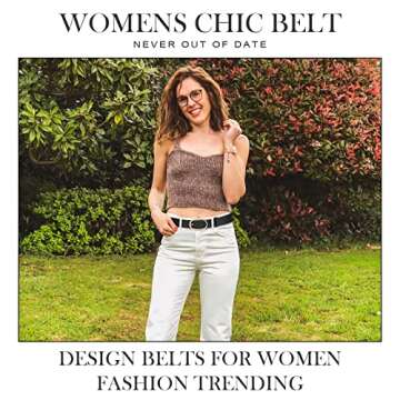 VONMELLI Women's Fashion Belts 3 Pack Gold Buckle