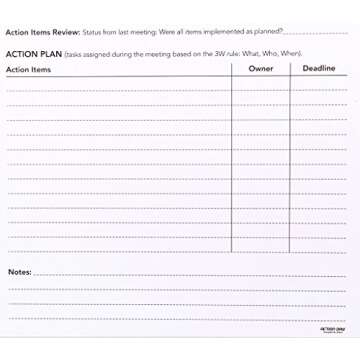 Action Day - Meetings & Actions Pad - Size 8x11 - Layout Designed to Run Effective Meetings That Get Things Done (Meeting Notepad (+) Meeting Notes)