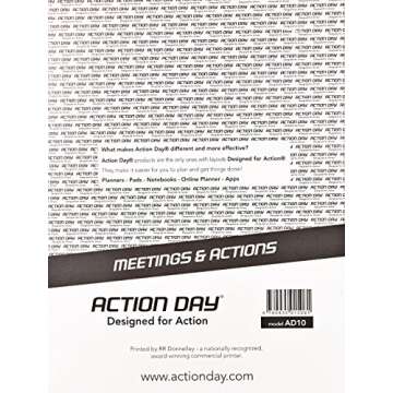 Action Day - Meetings & Actions Pad - Size 8x11 - Layout Designed to Run Effective Meetings That Get Things Done (Meeting Notepad (+) Meeting Notes)