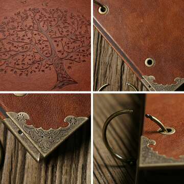 DIY Vintage Leather Photo Album Scrapbook 50 Pages