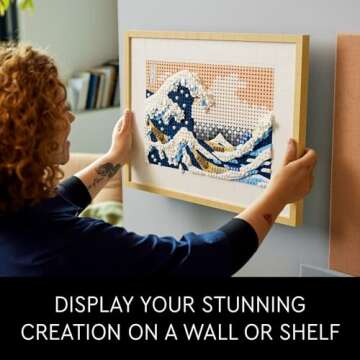 LEGO Art Hokusai – The Great Wave 31208, 3D Japanese Wall Art, Framed Ocean Canvas Picture for Home or Office Décor, Creative DIY Activity, Arts & Crafts Kit, Hobbies for Adults