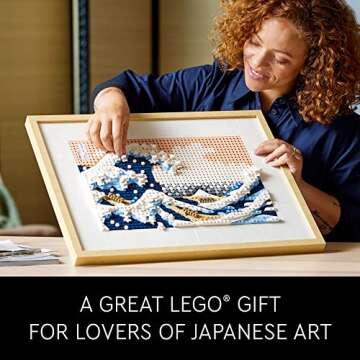 LEGO Art Hokusai – The Great Wave 31208, 3D Japanese Wall Art, Framed Ocean Canvas Picture for Home or Office Décor, Creative DIY Activity, Arts & Crafts Kit, Hobbies for Adults