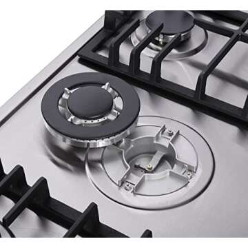 Deli-kit® 34 inch Gas Cooktop Dual Fuel Sealed 5 Burners Stainless Steel Gas Cooktop Drop-In Gas Hob DK258-A01 Gas Cooker