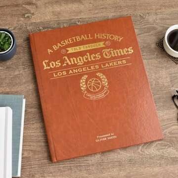 Signature gifts Los Angeles Basketball Newspaper History Book,Personalized A3 Large Deluxe Hardcover - LA Basketball Fan - Keepsake Gift - Name Gold Embossed (Lakers)