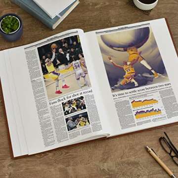 Signature gifts Los Angeles Basketball Newspaper History Book,Personalized A3 Large Deluxe Hardcover - LA Basketball Fan - Keepsake Gift - Name Gold Embossed (Lakers)