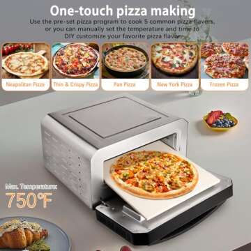 Electric Pizza Oven with 800°F Heat for Fast Cooking