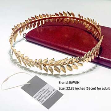 EAWIN Roman Emperor Crown Laurel Wreath Gold Leaf Headband Toga Costume Accessory Caesar Circlet Wedding Headpiece