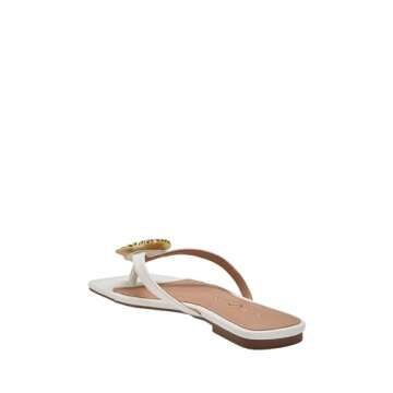 Katy Perry Women's Camie Shell Flat Sandal, Optic White, 8.5