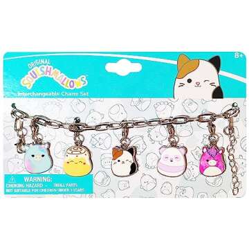 LUV HER Squishmallows Girls Add A Charm Box Set with 1 Charm Bracelet & 5 Interchangeable Charms - Ages 3+