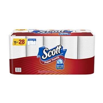 Scott Paper Towels, Choose-A-Sheet - 30 Mega Rolls = 56 Regular Rolls (102 Sheets Per Roll), 15 Count (Pack of 2)