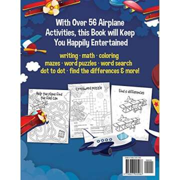 Airplane Activity Book for Kids Ages 4-8: Fun Airplane Activities for Kids. Travel Activity Workbook for Road Trips, Flying and Traveling: Planes ... & Coloring Books for Kids (Ages 4-8))