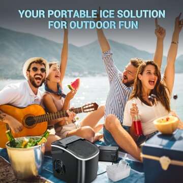 Kismile Ice Makers Countertop, Portable Ice Maker with Self-Cleaning, 26.5 lbs/24H, 9 Ice Cubes/6 Mins, Smart Button, Ice Machine with Basket and Scoop for Home/Office/Party