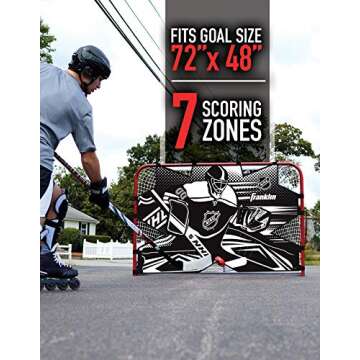 Franklin Sports NHL Hockey Goalie Shooting Target - Hockey Goal Practice Target - Street Hockey Net Goalie Target - Official Size Target - 72" x 48"