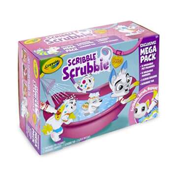 Crayola Scribble Scrubbie Pets Mega Pack (12 Pets), Reusable Pet Care Toy, Dog & Cat Toys for Kids, Holiday Gift for Girls & Boys, 3+