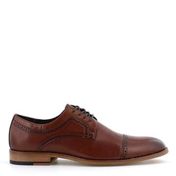 STACY ADAMS mens Dickinson Cap Toe Oxford, Cognac, 9 US