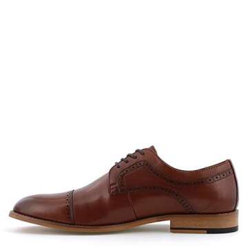 STACY ADAMS mens Dickinson Cap Toe Oxford, Cognac, 9 US