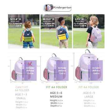 Kids Backpacks For Girls Boys, Backpack Kindergarten Elementary School, Bookbag Backpack For Kids, For School & Travel, Small Kids Child Toddler Backpack, 13" H, For Kids 3-5 Medium