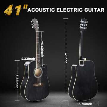 Ktaxon Full-Size Acoustic Electric Guitar Kit for Beginners - 41 Inch, Includes Amp & Accessories