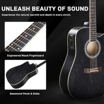 Ktaxon Acoustic Electric Guitar Kit with Amp & Accessories