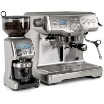 Breville Dynamic Duo Dual Boiler Espresso Machine and Smart Grinder Pro Package, Stainless Steel - BEP920BSS