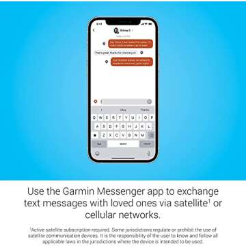Garmin inReach Messenger, Handheld Satellite Communicator | Global Two-Way Messaging, Share GPS Location, Interactive SOS, Group Messaging via App, Preset Message Check-Ins with Signature Power Bundle