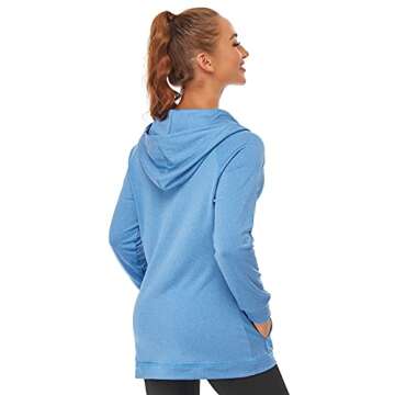 Tanst Sky Zip Up Sweatshirts for Women, Women's Workout Jacket Long Sleeve Sports Hoodies Hiking Running Athletic Shirts Moisture Wicking Stretchy Gym Clothes Blue Large