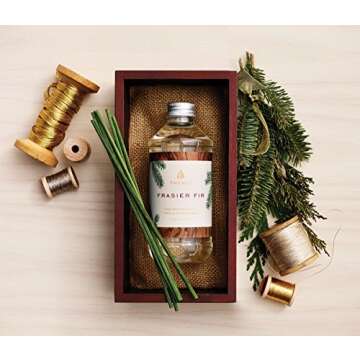 Thymes Frasier Fir Reed Diffuser Oil Refill – Home Fragrance Oil for Diffuser – Holiday Reed Diffuser Refill – Just-Cut Forest Oil Scents for Diffuser – Aromatherapy Diffuser Oils Scents (7.75 fl oz)