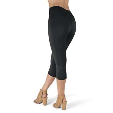 SATINA High Waisted Leggings for Women - Black Full Length with Pockets Women's Leggings