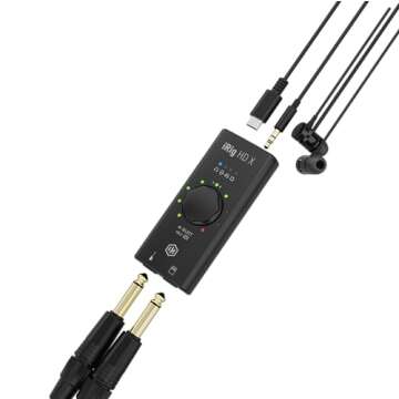 IK Multimedia iRig HD X Guitar Audio Interface - 96 kHz Music Recording, 24-bit, For iPhone, iPad, Mac, iOS, And PC With Lightning Cable, USB-C, Guitar Accessories, Recording Studio Equipment