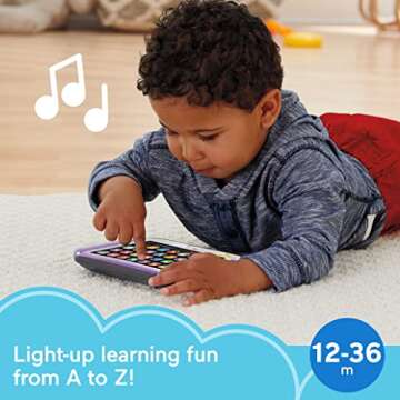 Fisher-Price Toddler Learning Toy Laugh & Learn Smart Stages Tablet with Lights & Music for Early Pretend Play, Gray, for Infants Ages 1+ Years