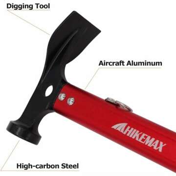 Hikemax Lightweight Tent Hammer with Stake Remover