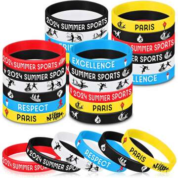 24 Pcs Olympiad Silicone Bracelet Set - Colorful Sports Gear