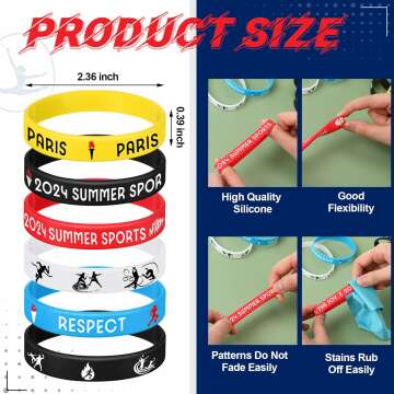 Olympiad Silicone Bracelets - 24 Pack for Sports