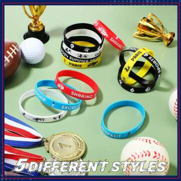 Olympiad Silicone Bracelets - 24 Pack for Sports